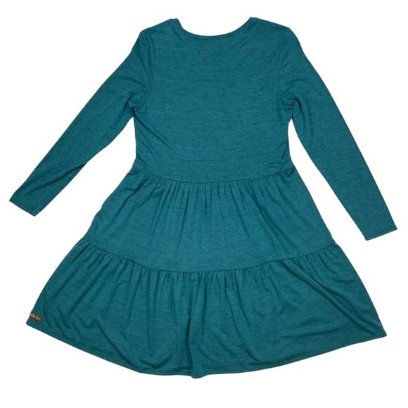 Matilda Jane Wonderment Best of The Best Dress S Teal Long Sleeve Tiered Mini - Picture 10 of 12